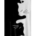 Black and White Cat Casual Short Sleeve T-Shirt