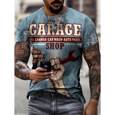 3D digital printed T-shirt sports round neck casual HF2318-04-01