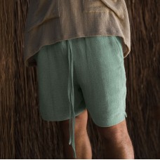 Casual cropped pants, breathable and loose fitting straight leg shorts HF2904-01-01