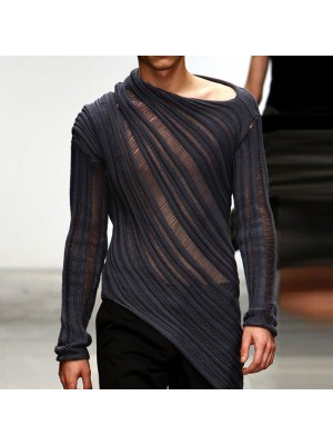 One-shoulder asymmetrical sweater HF0906-01-02