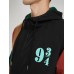 Men Patchwork Color Block Print Full Zip Pocket Hoodies Windbreaker Jackets