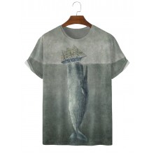 Moby Dick Ocean Casual Short Sleeve T-Shirt